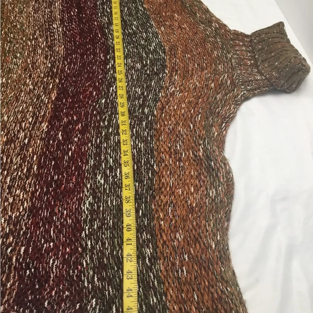 DESIGN LAB Cream and Brown Cowl Neck Sweater with Fuzzy Texture - Picture 9 of 12